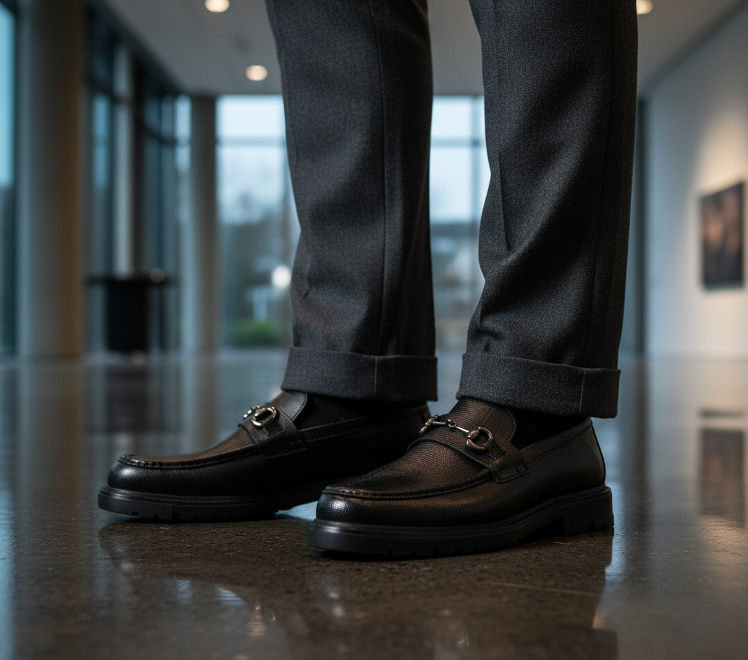 Zapato 8020 Caballero Becerro Grabado Negro Suela TR