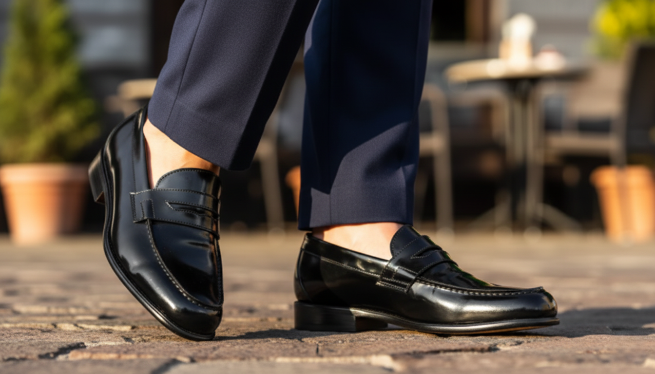 Zapato 1666 Caballero Camaleón Negro Suela Cuero