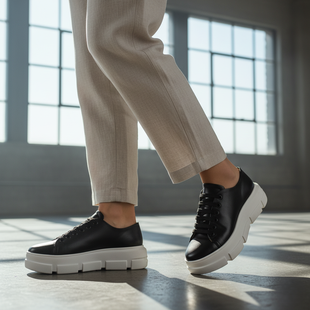 Tenis 06 Dama Mestizo Liso Negro Suela TR