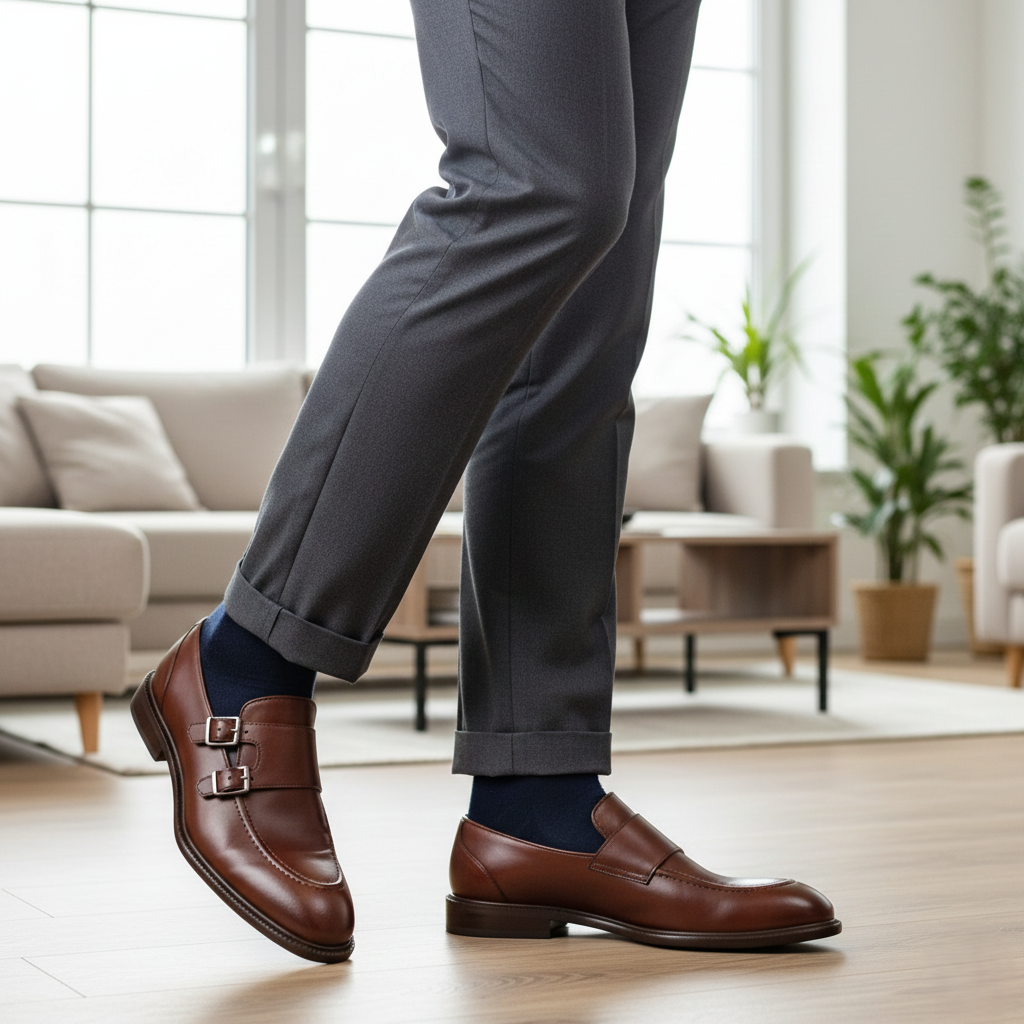 Zapato 1116 Caballero Mestizo Liso Café Capuchino Suela Cuero