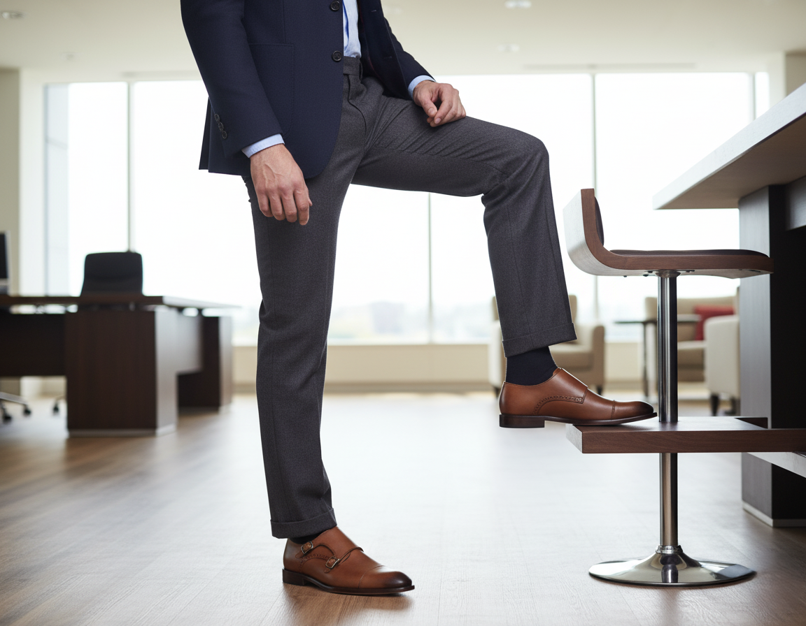 Zapato 1032 Caballero Becerro Café Brown Suela Cuero