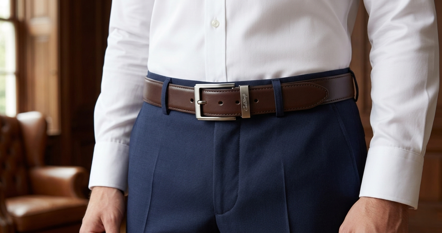 Cinturón 11 Caballero Becerro Café Bordeux