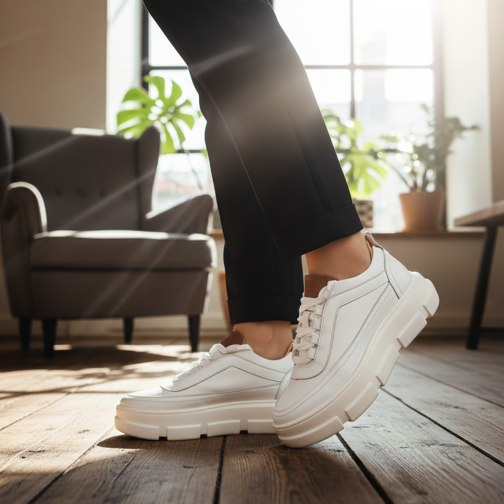 Tenis 012 Dama Trento Blanco/Café Suela TR