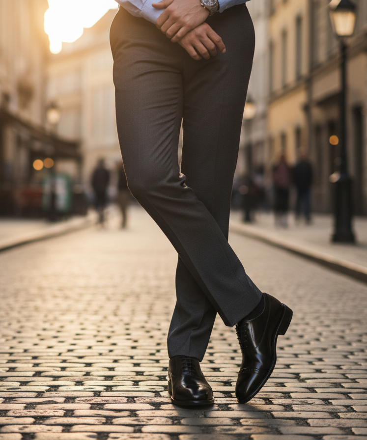 Zapato 1218 Caballero Camaleón Negro Suela Cuero Injerto