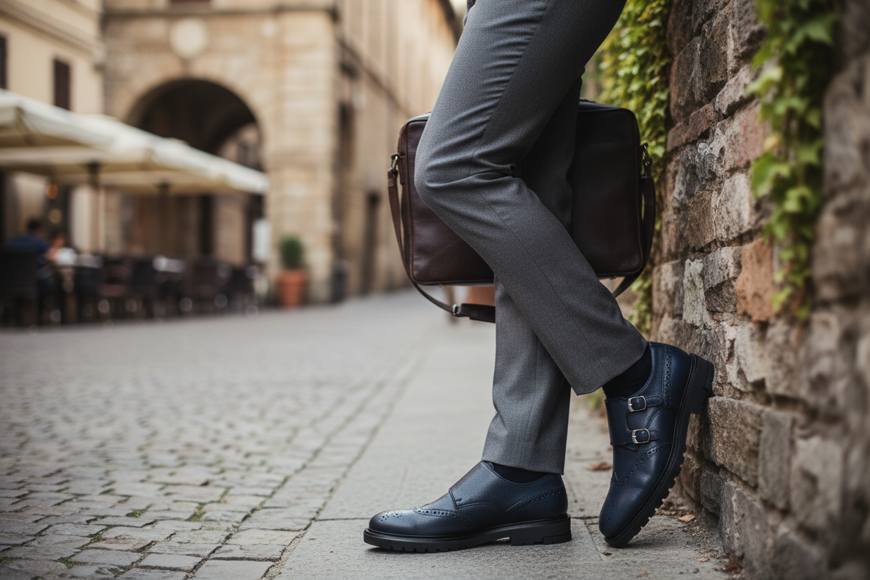 Zapato 8023 Caballero Manta Azul Marino Suela TR