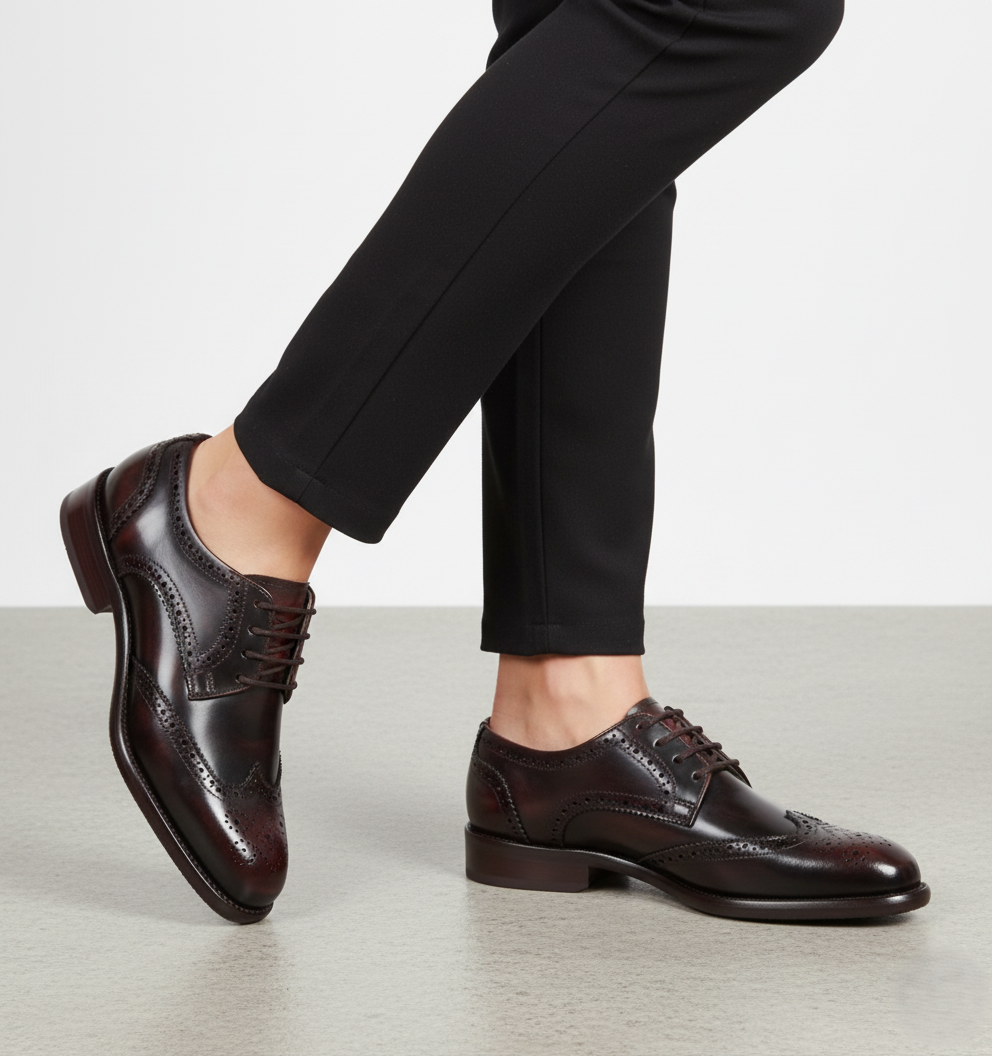 Zapato 1028 Dama Camaleón Café Suela Cuero Injerto