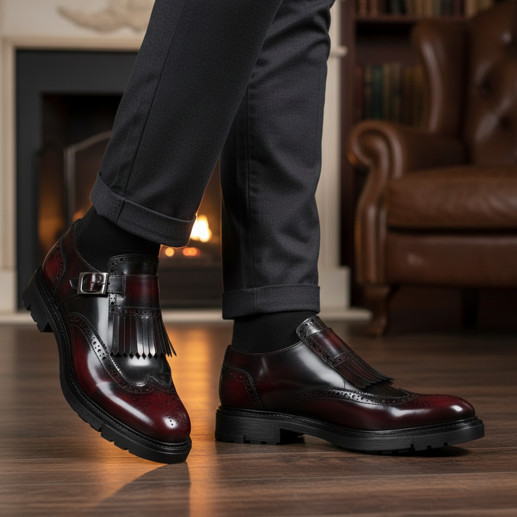 Zapato 8002 Caballero Camaleón Vino Suela TR