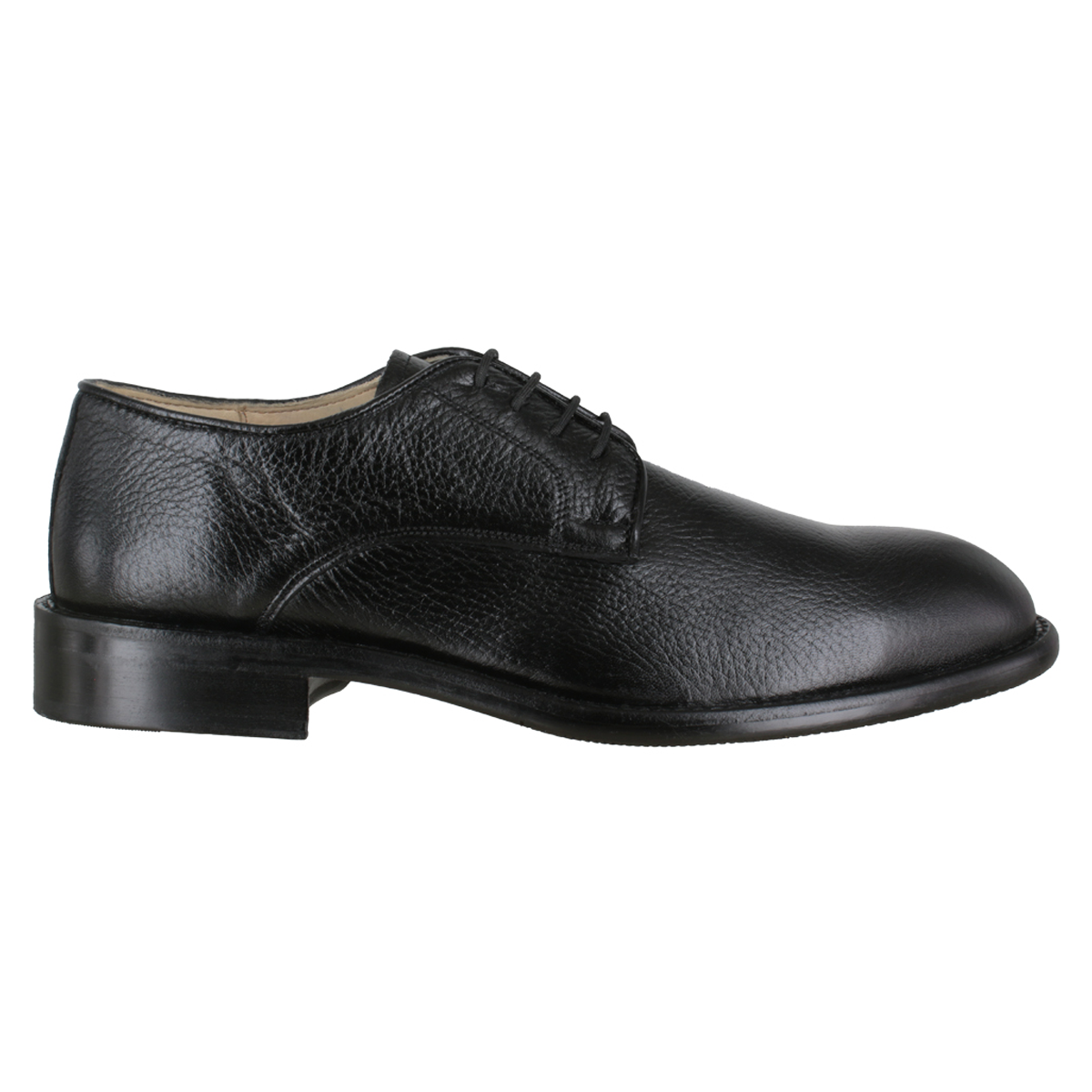 Zapato 1329 Caballero Mestizo Grabado Negro Suela Cuero Injerto