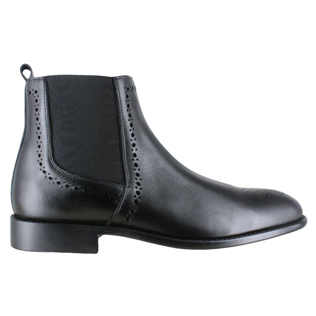 Bota 1120 Caballero Becerro Negro Suela Cuero