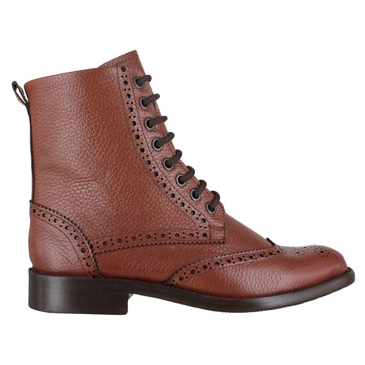 Bota 1020 Dama Mestizo Grabado Brown Suela Cuero Injerto