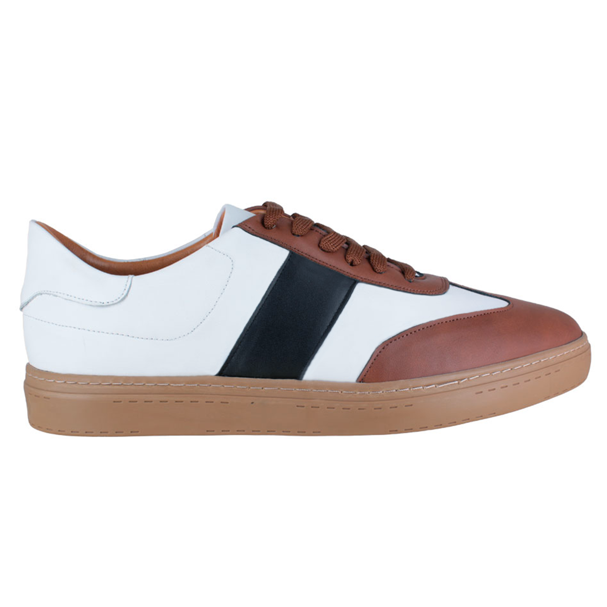 Tenis 021 Caballero Trento Blanco/Cognac/Negro Suela TR