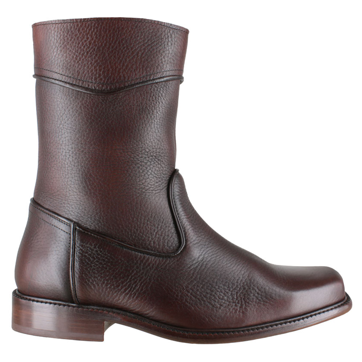 Bota 1614 Caballero Becerro Grabado Cognac Suela Cuero