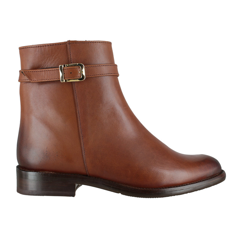 Bota 1017 Dama Becerro Café Brown Suela Cuero Injerto