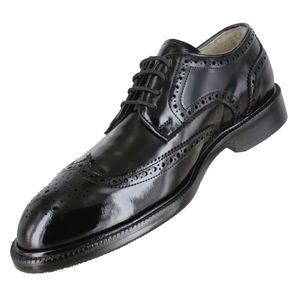 Zapato 1330 Caballero Camaleón Negro Suela Cuero Injerto