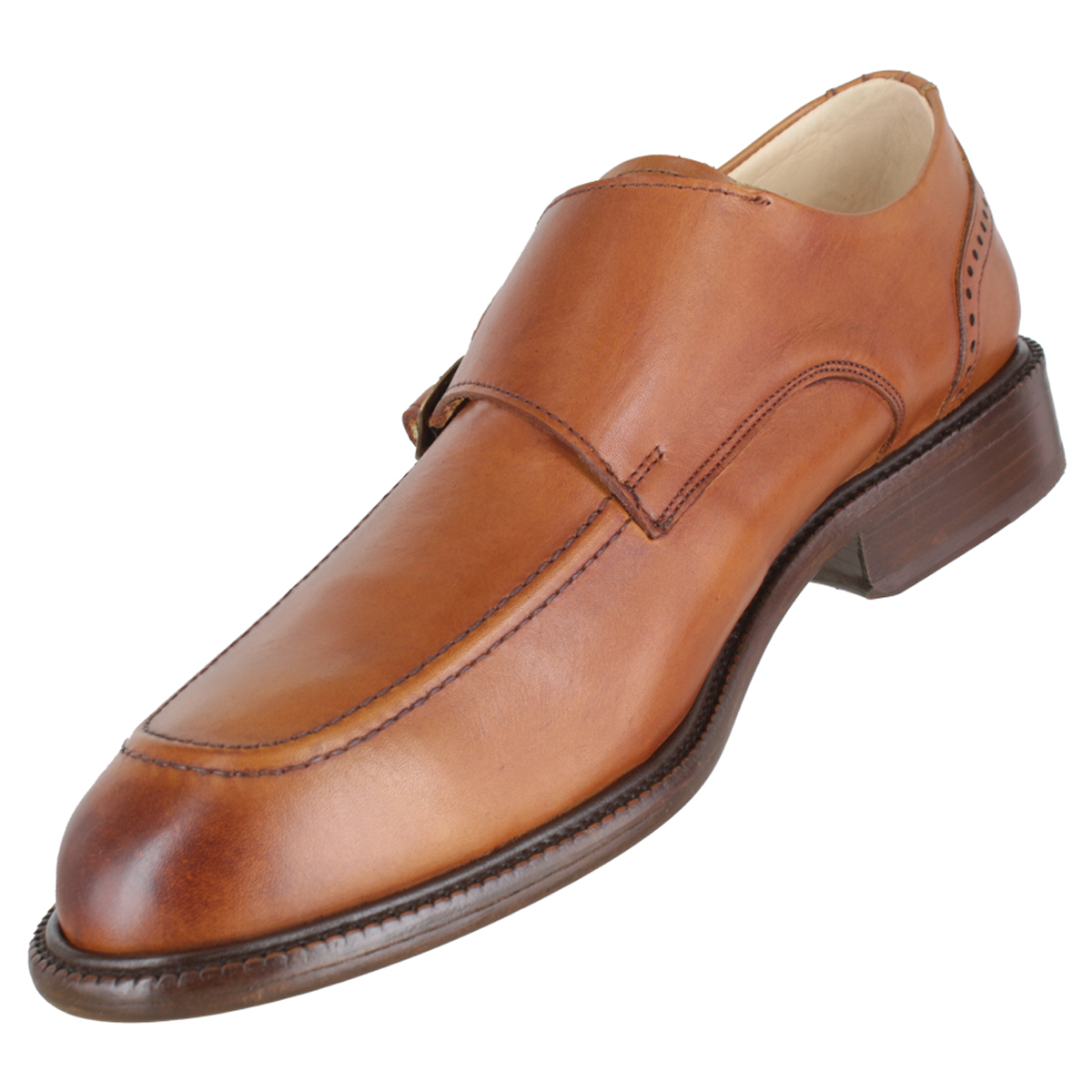 Zapato 1118 Caballero Becerro Miel Suela Cuero