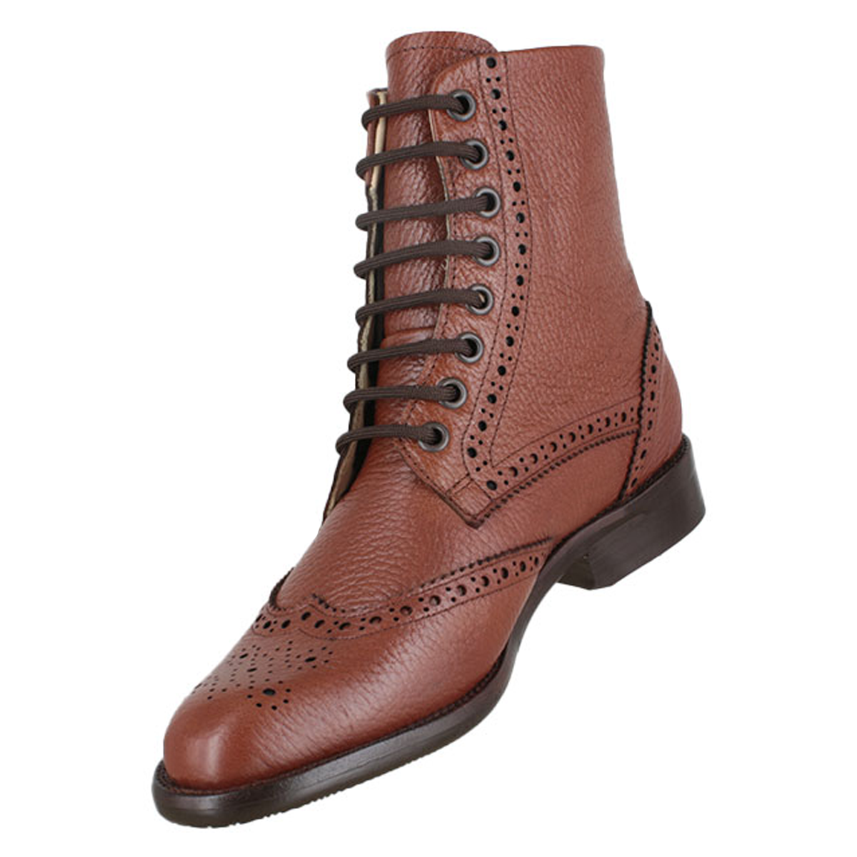 Bota 1020 Dama Mestizo Grabado Brown Suela Cuero Injerto