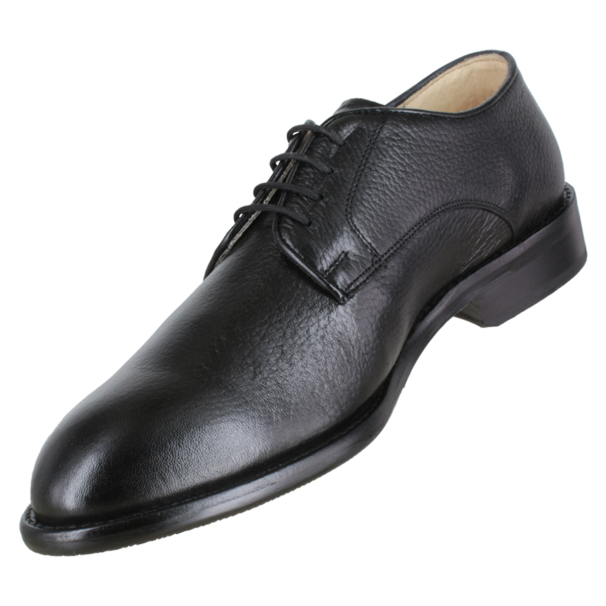 Zapato 1329 Caballero Mestizo Grabado Negro Suela Cuero Injerto