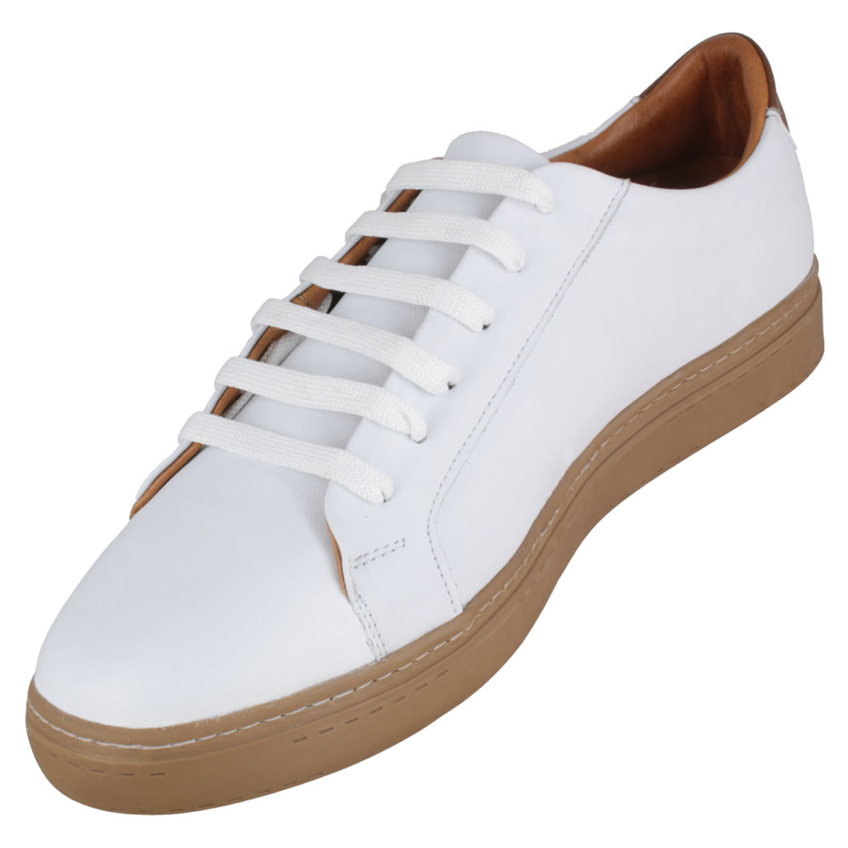 Tenis 027 Caballero Trento Blanco/Cognac Suela TR