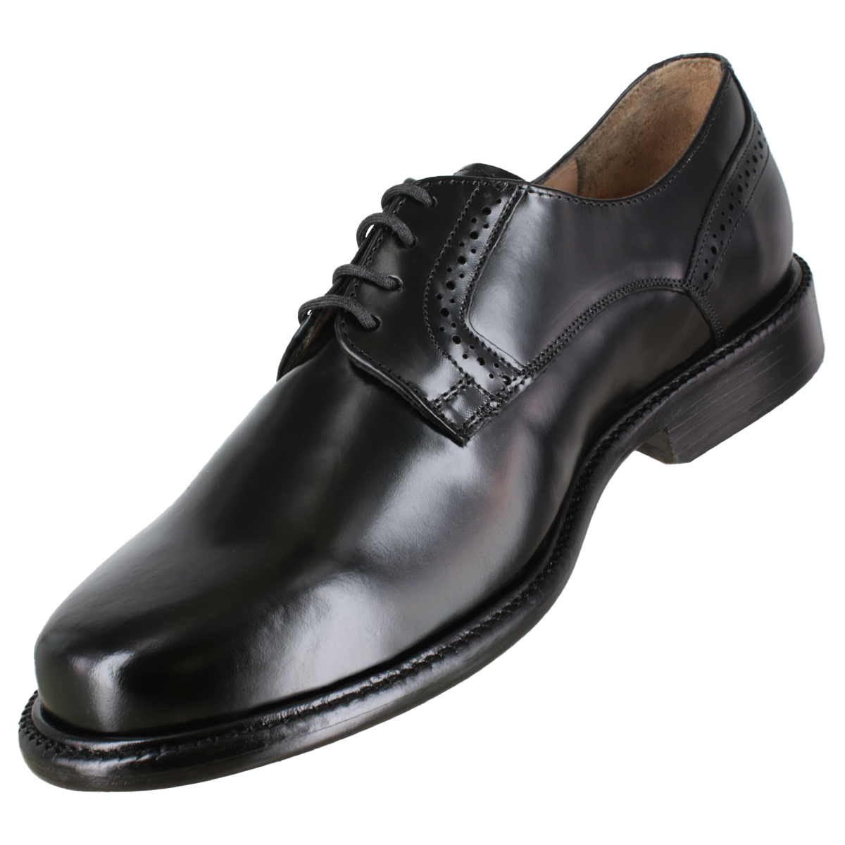 Zapato 2107 Caballero Camaleón Negro Suela Cuero