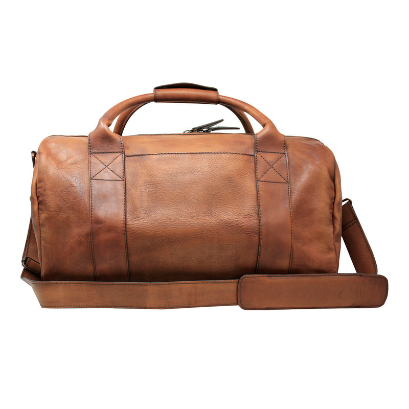 Duffel Bag Maleta de Viaje Piel Res Premium Cafe Brown con Efectos Carlo Ronaldi