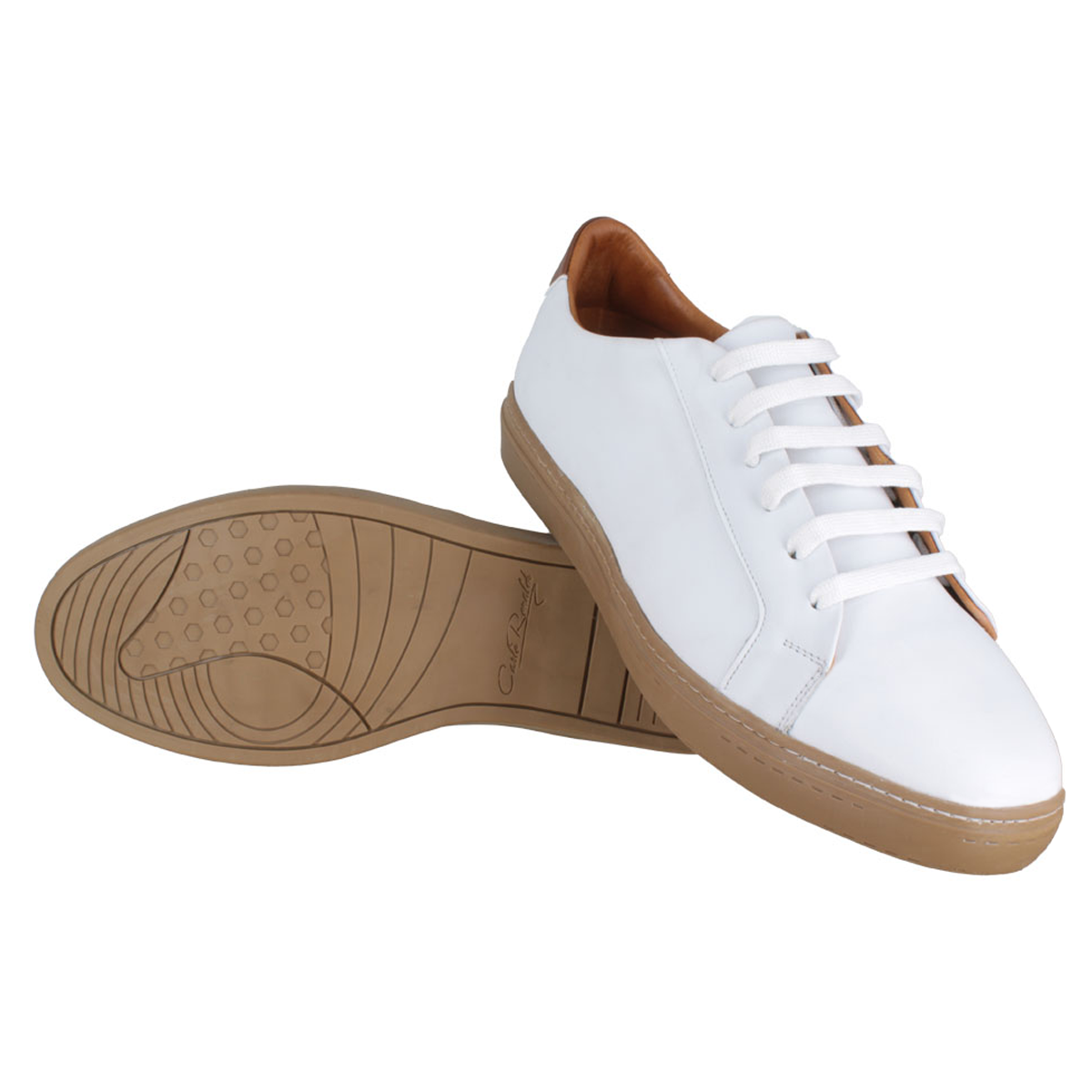 Tenis 027 Caballero Trento Blanco/Cognac Suela TR