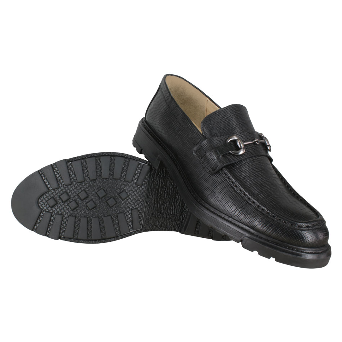 Zapato 8020 Caballero Becerro Grabado Negro Suela TR