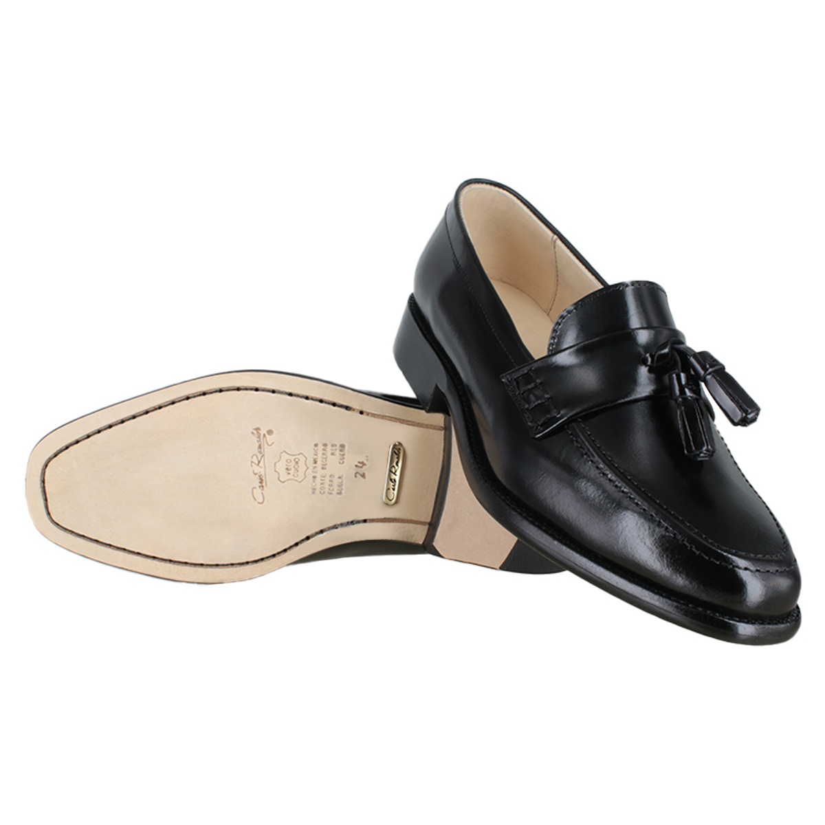 Zapato 1210 Dama Camaleón Negro Suela Cuero