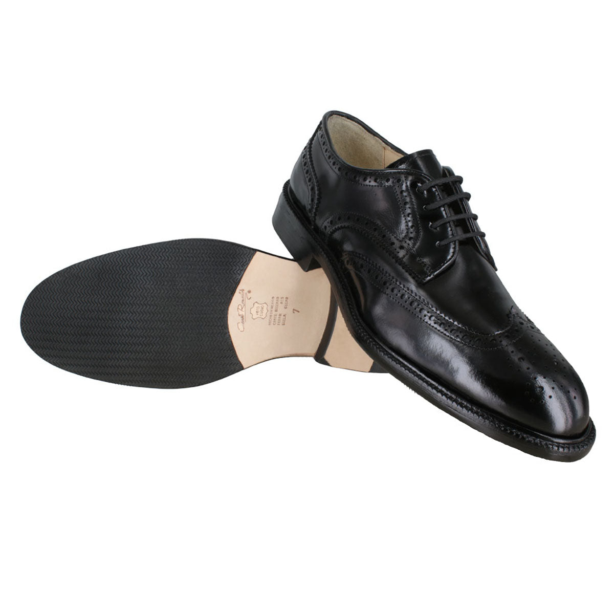 Zapato 1330 Caballero Camaleón Negro Suela Cuero Injerto