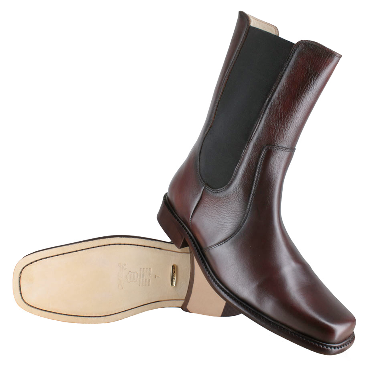 Bota 1609 Caballero Becerro Cognac Suela Cuero