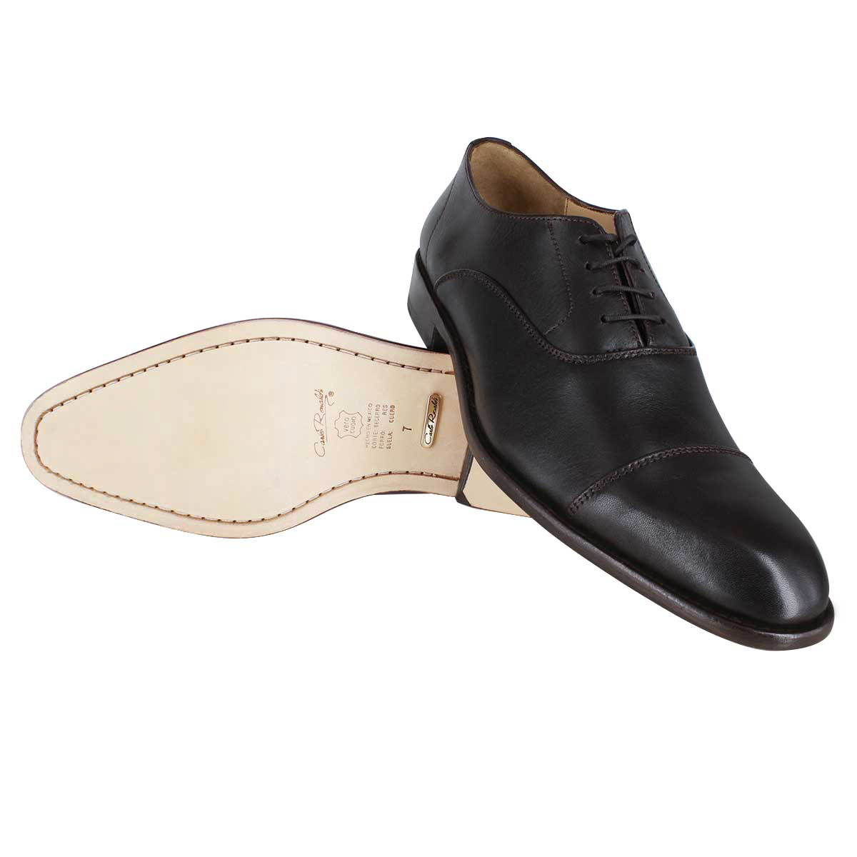 Zapato caballero, Zapatos suela cuero, Oxford, Zapato Agujeta, Zapato piel, Becerro, Cómodo, Elegante, Hombre, Oxford clásico, Zapato cap toe, Zapato vestir, Acabado a mano, Forro res, tallas extragrandes