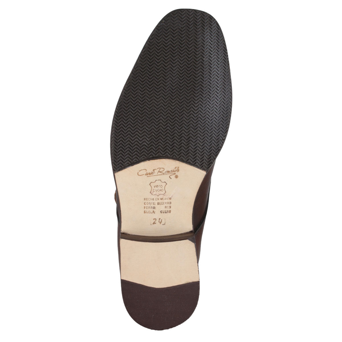 Zapato 1213 Dama Becerro Cognac Suela Cuero Injerto