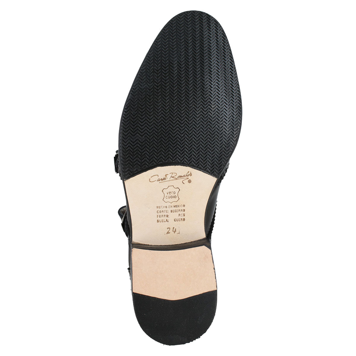 Zapato 1029 Dama Camaleón Negro Suela Cuero Injerto