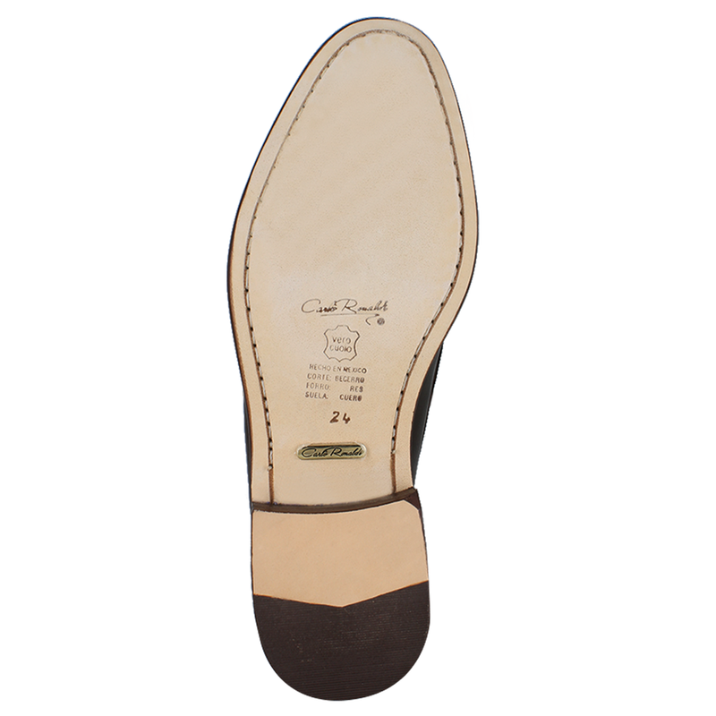 Zapato 1002 Becerro Caf Bordeux Suela Cuero Dama Carlo Ronaldi