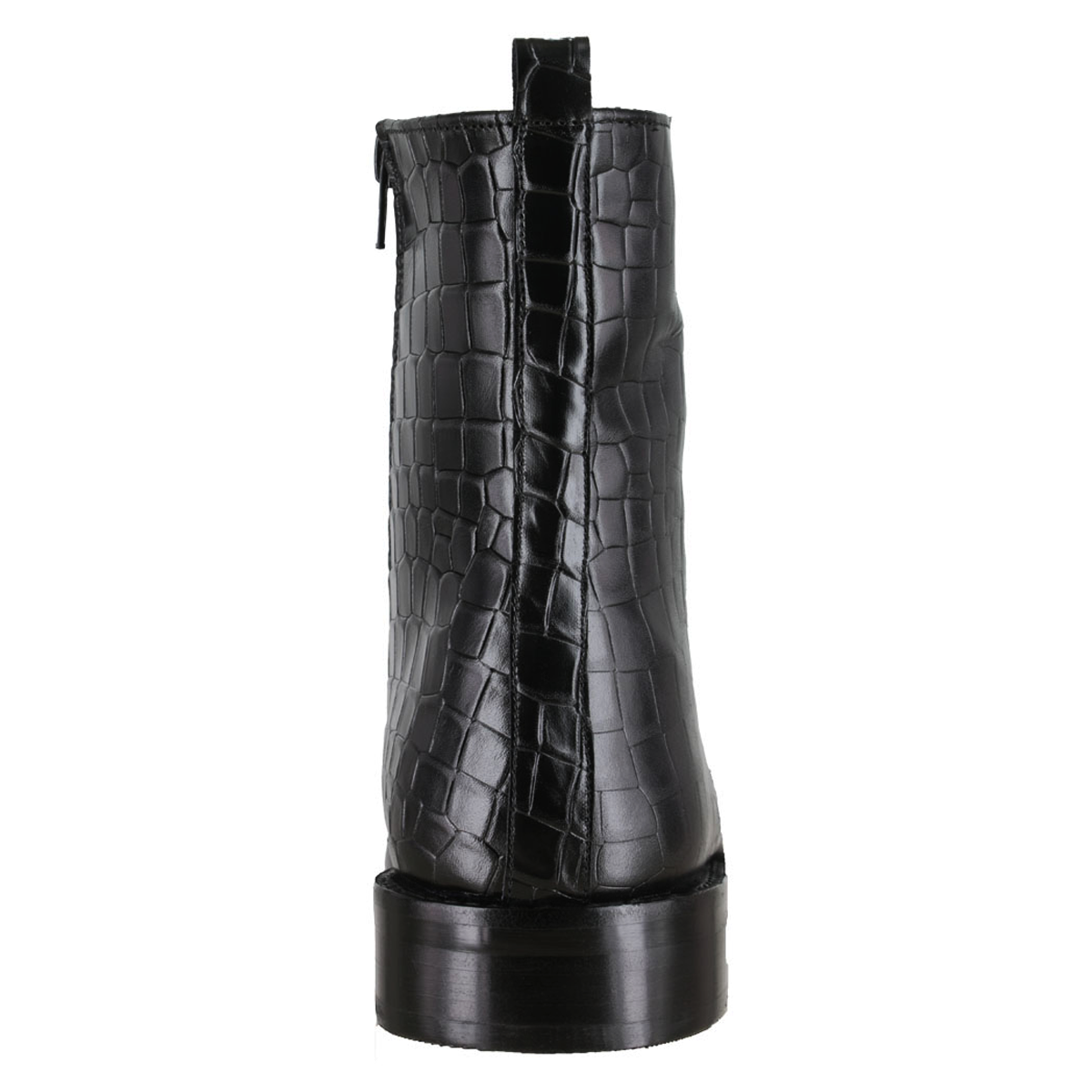 Bota 1021 Caballero Res Grabada Lagarto Negro Suela Cuero Injerto