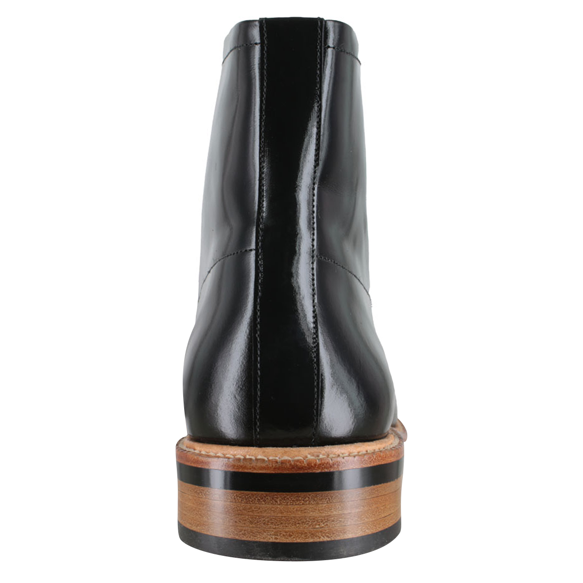 Bota 8027 Caballero Camaleón Negro Suela Cuero Injerto Canto Natural