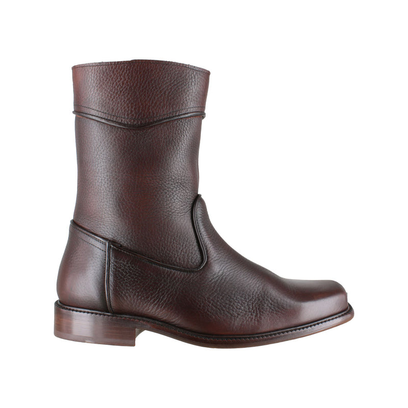 Bota 1614 Caballero Becerro Grabado Cognac Suela Cuero