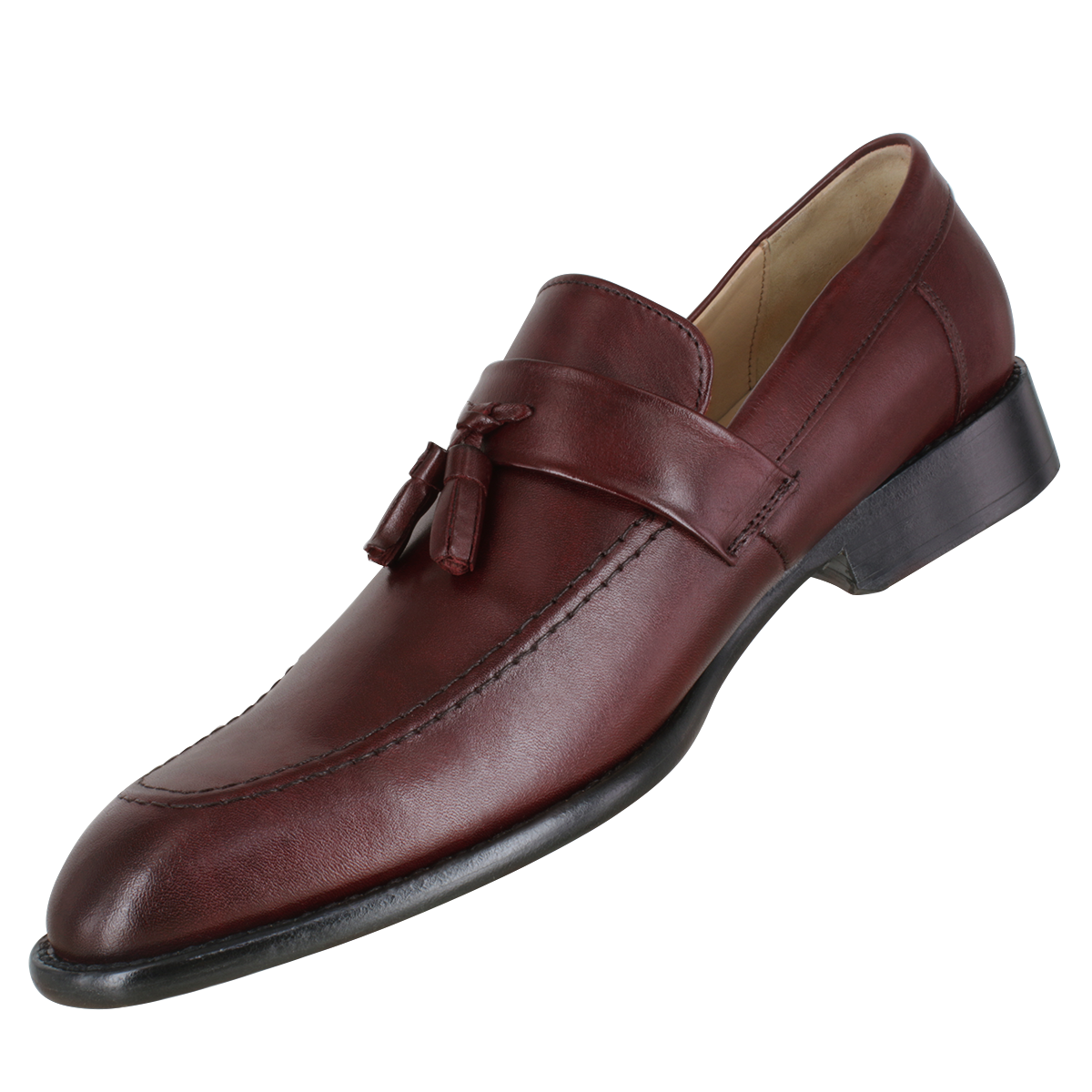 Zapato caballero, Zapatos suela cuero, Mocasín, Mocasines, Zapato piel, Becerro, Cómodo, Elegante, Hombre, Mocasín clásico, Borlas, Acabado a mano, Forro res, tallas extragrandes