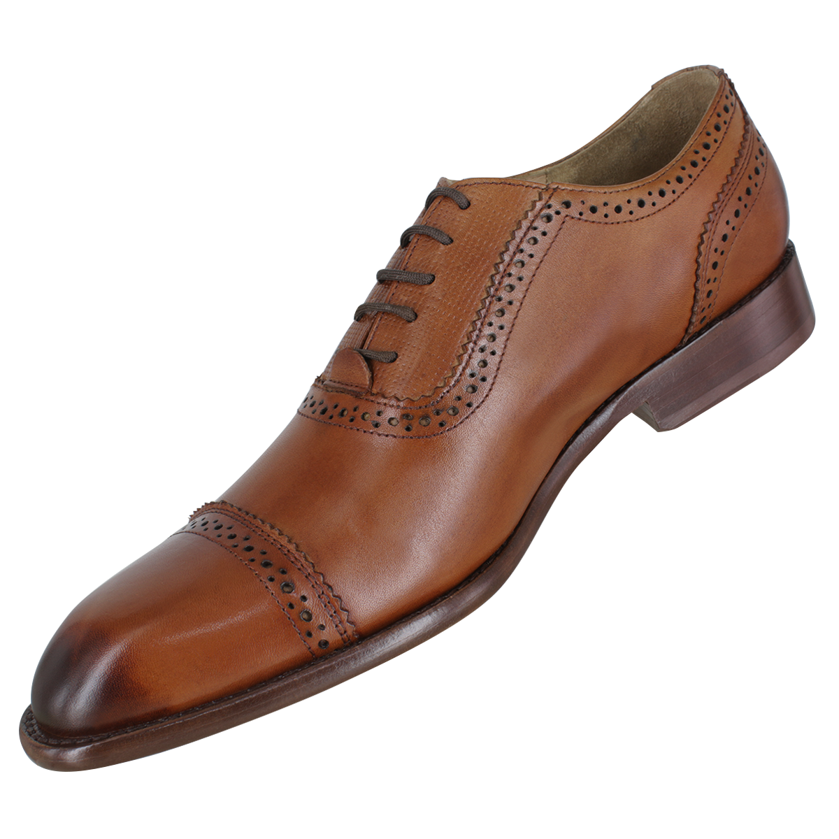 Zapato 1022-12 Caballero Becerro Café Brown Suela Cuero XL