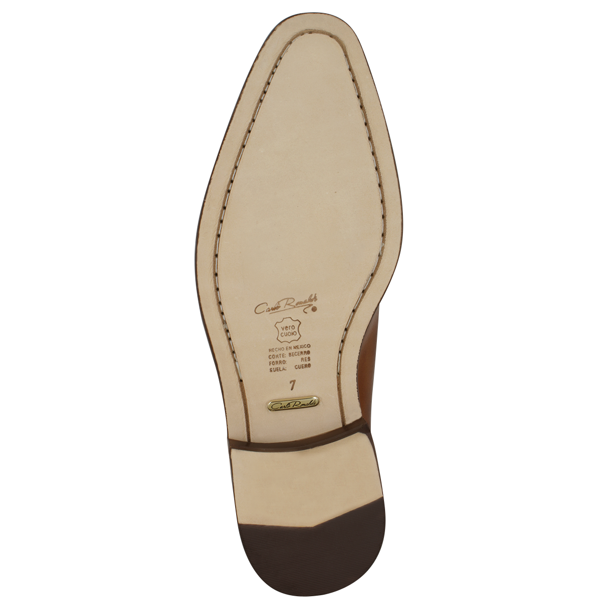 Zapato 1022-12 Caballero Becerro Café Brown Suela Cuero XL