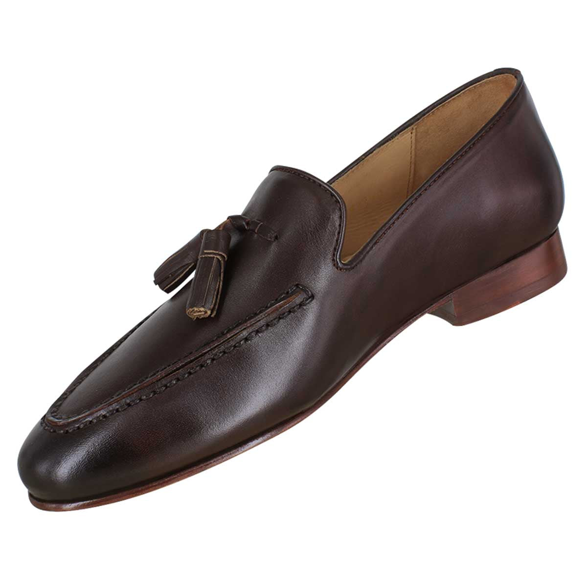 Zapato caballero, Zapatos suela cuero, Mocasín, Mocasines, Zapato piel, Becerro, Cómodo, Elegante, Hombre, Mocasín clásico, Borlas, Acabado a mano, Forro res