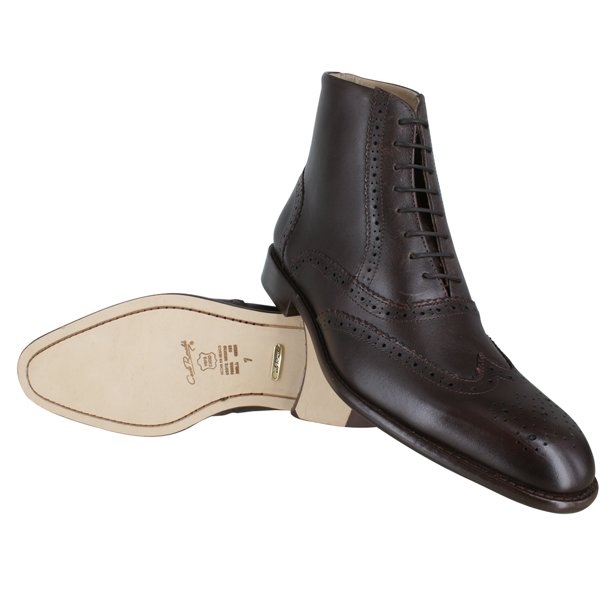 Botas caballero, Botas suela cuero, Punta de Ala, Bota con agujeta, Bota piel, Becerro, Suave, Cómoda, Elegante, Urbana, Casual, Hombre, Acabado a mano, Forro res, Bostoniano, Bota, Tallas extragrandes