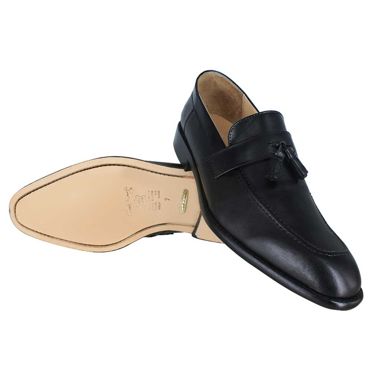 Zapato caballero, Zapatos suela cuero, Mocasín, Mocasines, Zapato piel, Becerro, Cómodo, Elegante, Hombre, Mocasín clásico, Borlas, Acabado a mano, Forro res