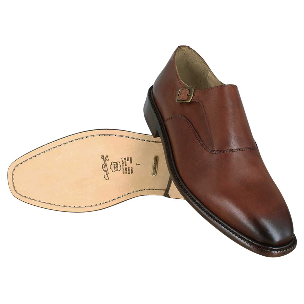 Zapato caballero, Zapatos suela cuero, Monk, Herraje, Zapato piel, Mocasín, Mocasines, Becerro, Cómodo, Elegante, Hombre, Zapato Monkstrap, Single Monkstrap, Zapato vestir, Acabado a mano, Forro res